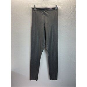 COMMANDO‎ CONTROL Faux Leather Moto high rise LEGGINGS Med Grey Metallic